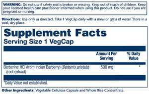 Berberine - Solaray -  60 vegcaps - 500 mg