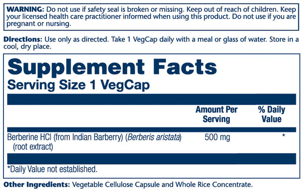 Berberine - Solaray -  60 vegcaps - 500 mg