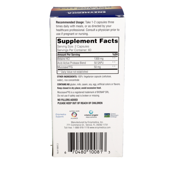 Enzimas digestivas con HCL- 120 cap- Enzymedica