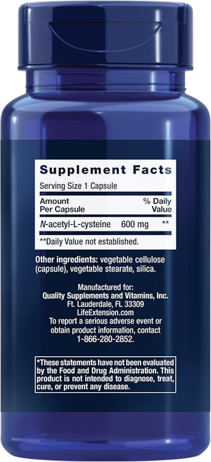 N-Acetyl-L-Cysteine - Life Extension - 600 mg - 60 vegcaps